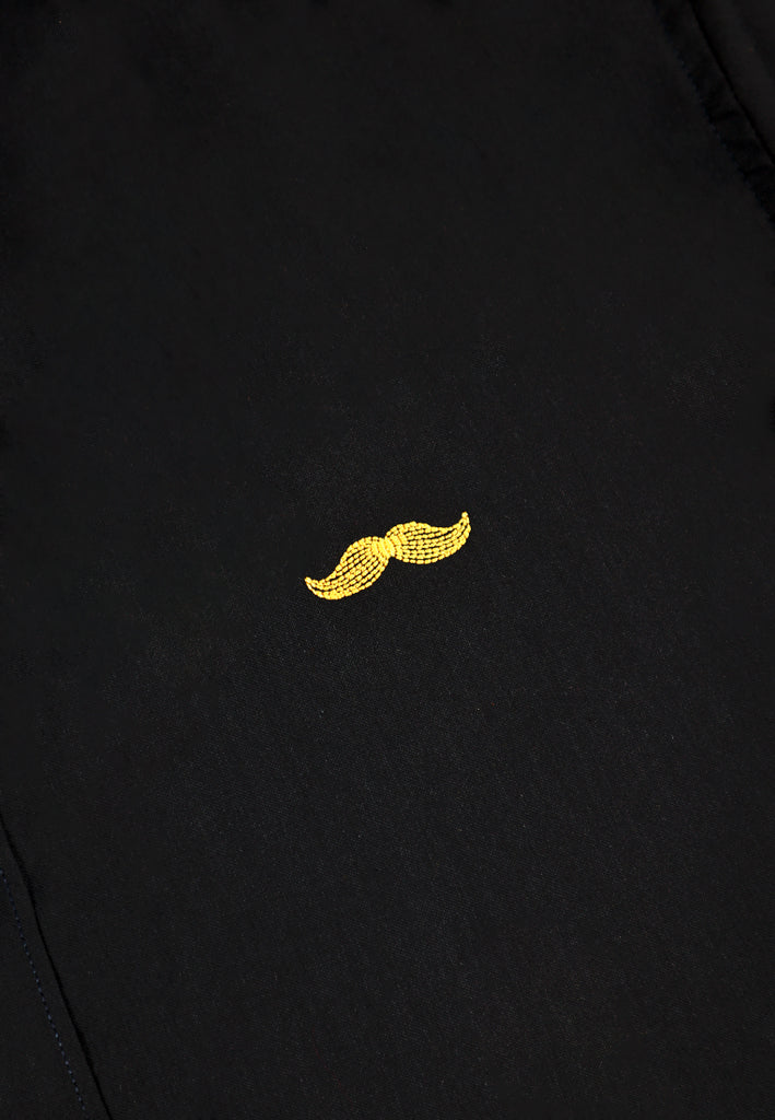 PRIVATE STITCH Signature Moustache Short Sleeve Shirt - Black