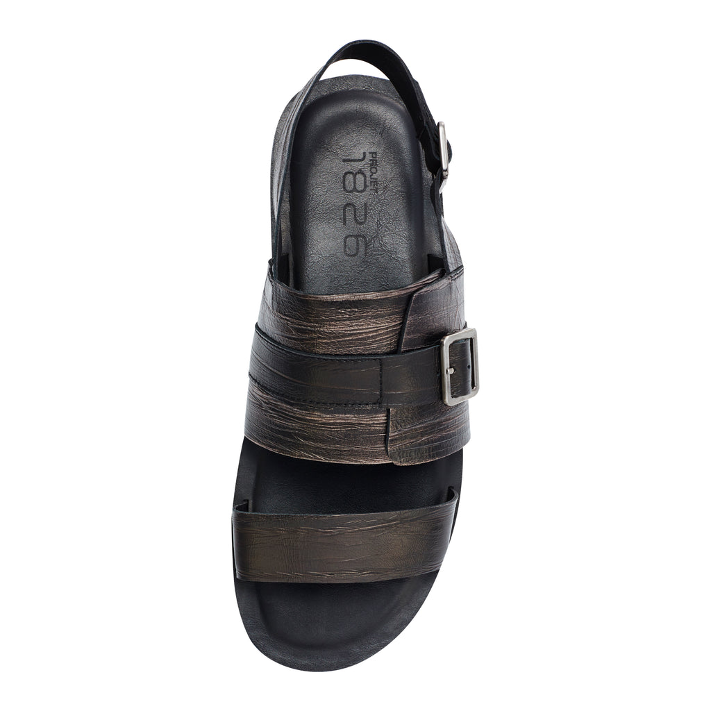 Cortez Sling Back Leather Sandal - Black
