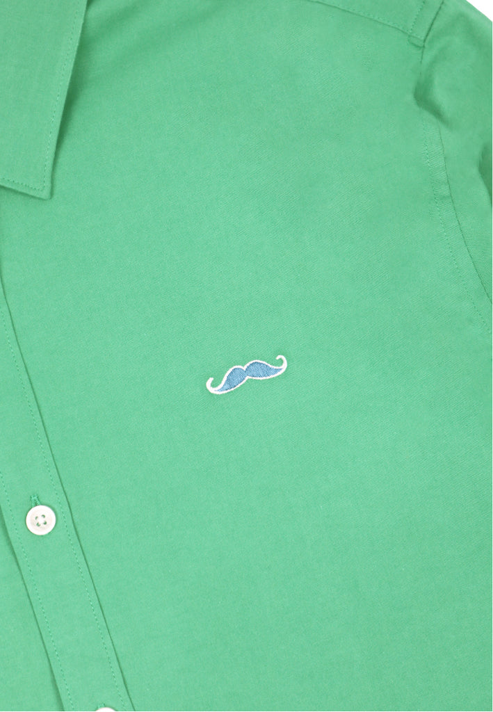 Private Stitch Signature Moustache Slim Fit Shirt - Green