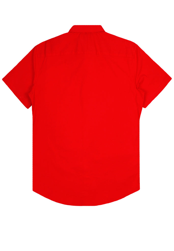 PRIVATE STITCH Signature Moustache Short Sleeve Shirt - Red