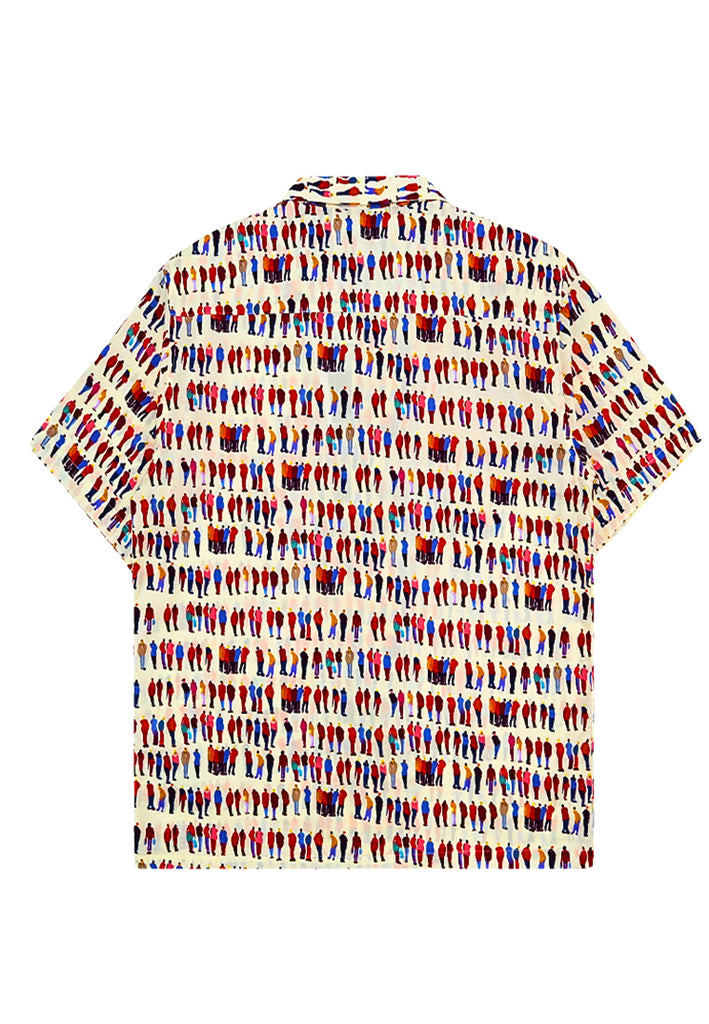 PSG By PRIVATE STITCH Urban Crowd Print Camp Collar Shirt