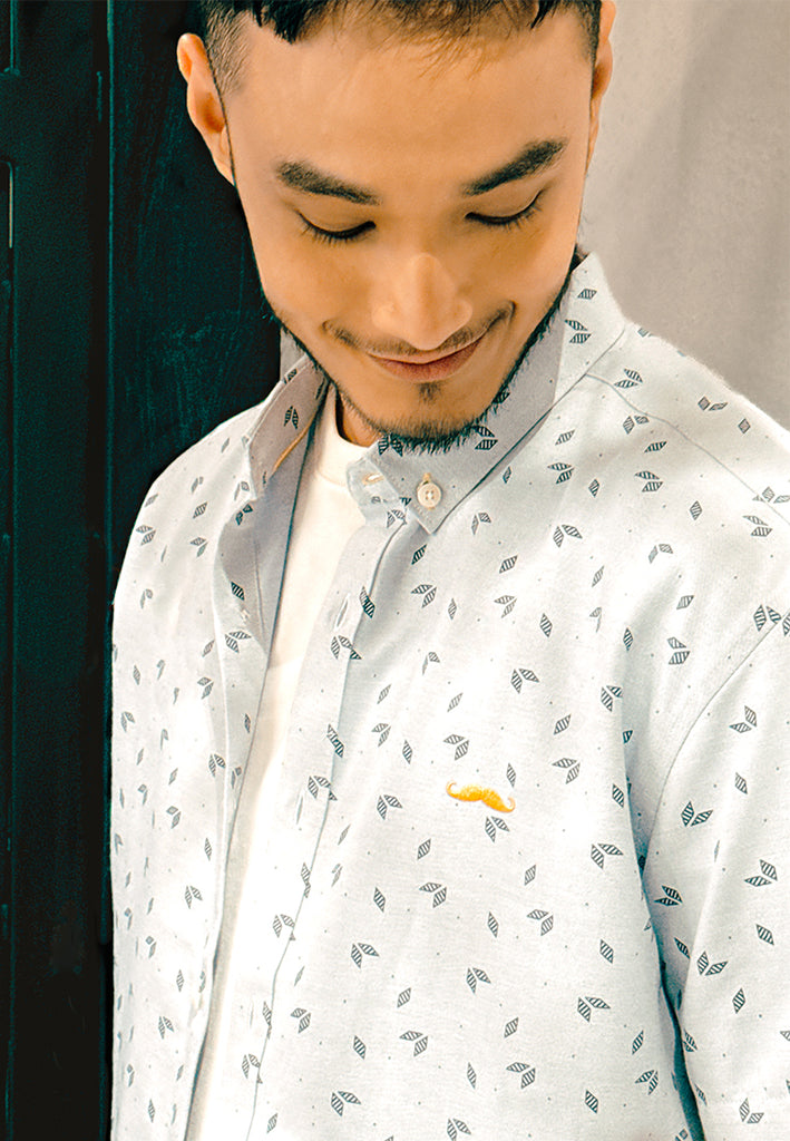 PRIVATE STITCH Signature Moustache Azure Wings Elegance Shirt