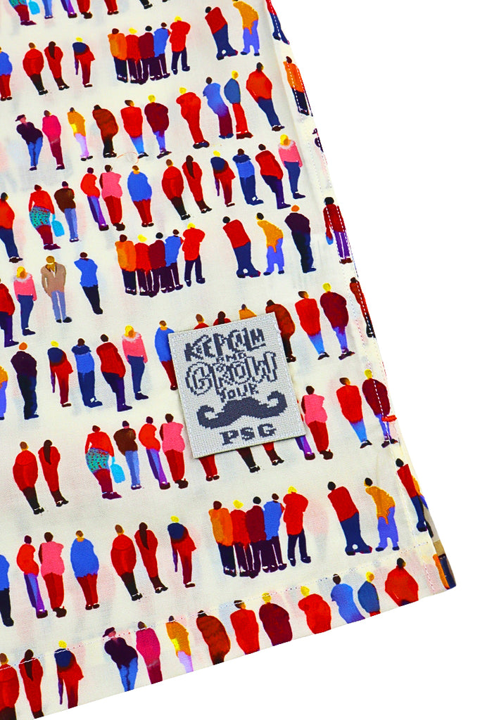 PSG By PRIVATE STITCH Urban Crowd Print Camp Collar Shirt