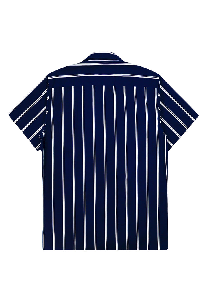 PPRIVATE STITCH Signature Moustache Camp Collar Stripe Shirt