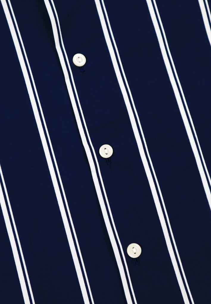 PPRIVATE STITCH Signature Moustache Camp Collar Stripe Shirt