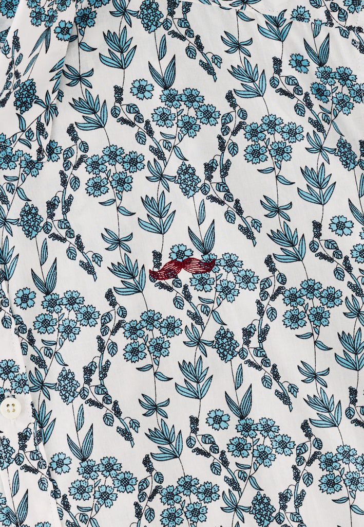 PRIVATE STITCH Blue Meadow Floral Shirt