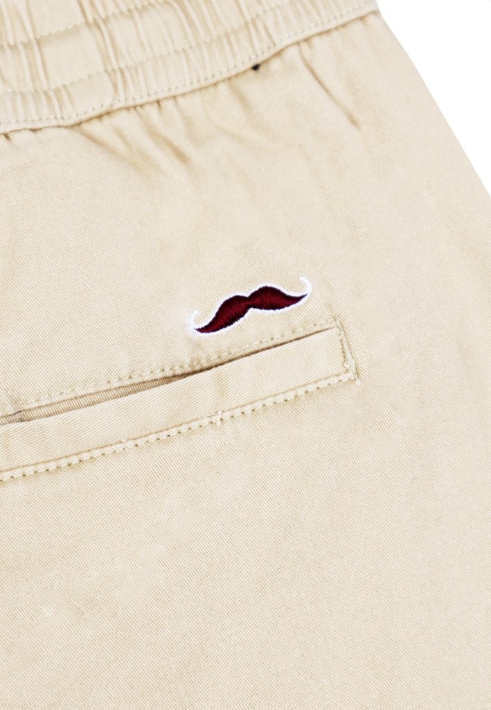Private Stitch Signature Moustache Drawstring Shorts - Khaki