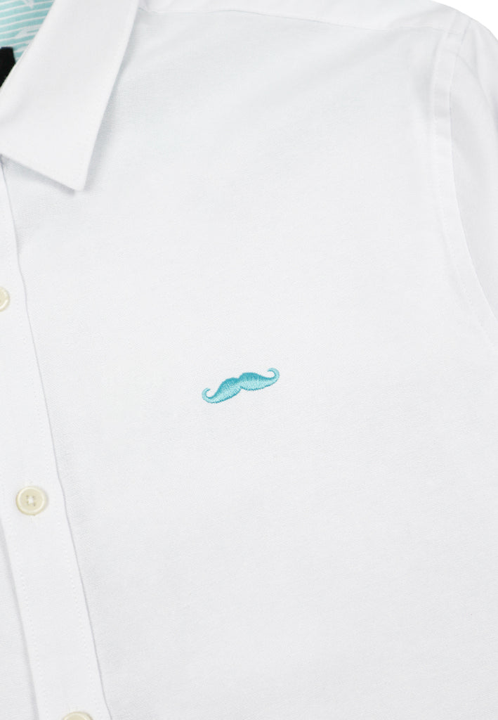 Private Stitch Signature Moustache Slim Fit Shirt - White