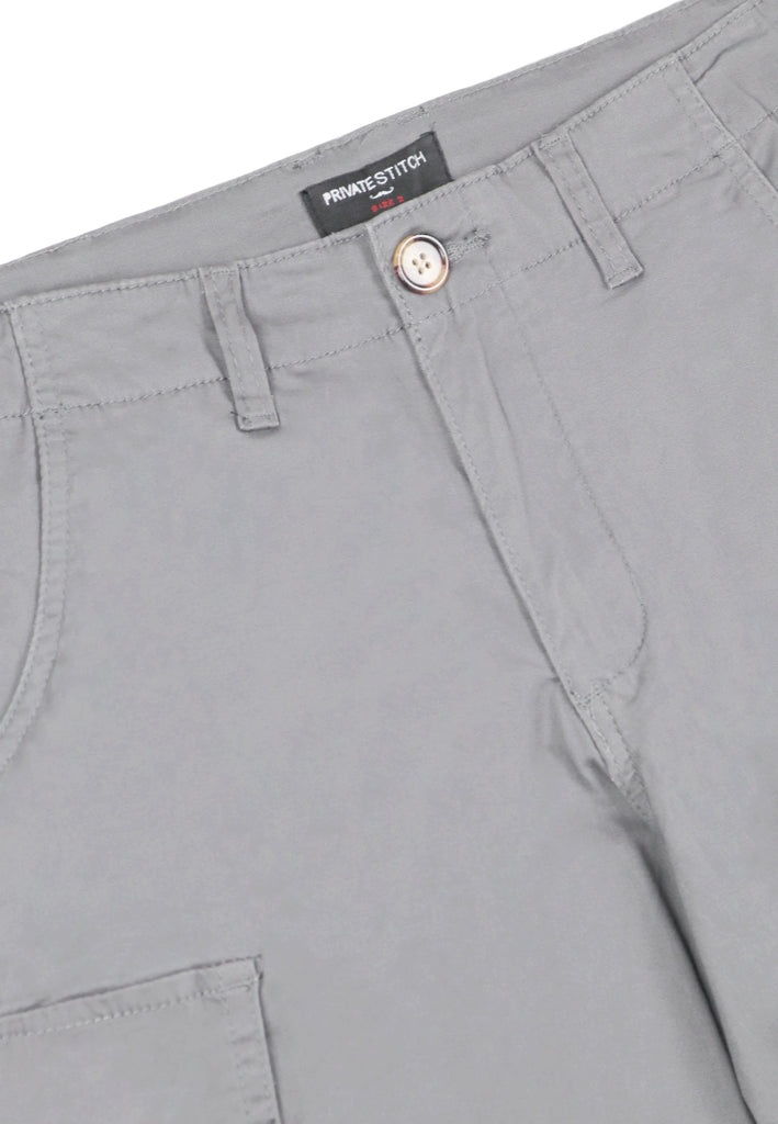 Private Stitch Stylish Cargo Shorts - Grey