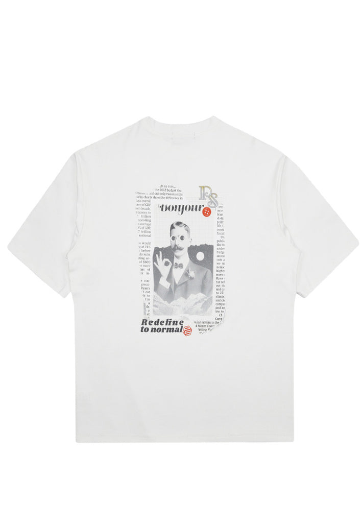 PSG By PRIVATE STITCH Oversized Graphic Print Tee - White