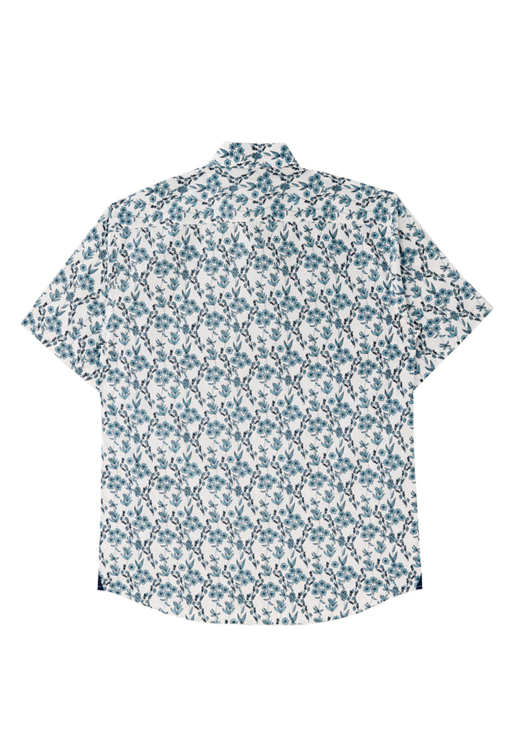PRIVATE STITCH Blue Meadow Floral Shirt