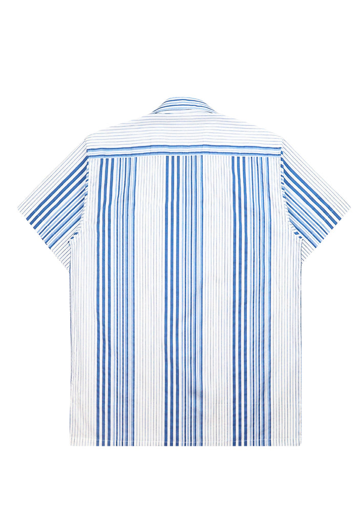PPRIVATE STITCH Signature Moustache Camp Collar Stripe Shirt