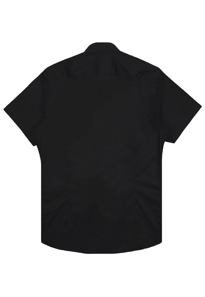 PRIVATE STITCH Signature Moustache Fitted Fit Shirt - Black