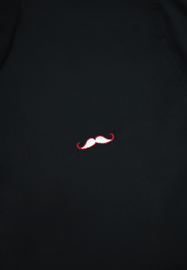 PRIVATE STITCH Signature Moustache Fitted Fit Shirt - Black