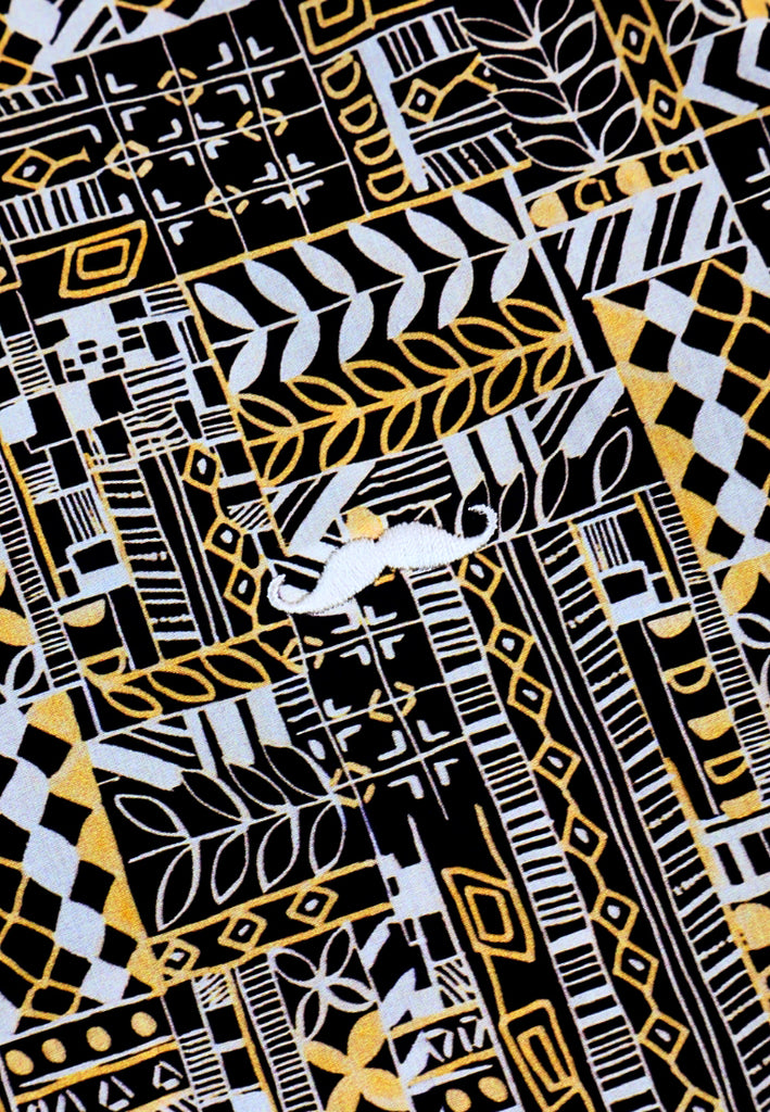 PRIVATE STITCH Signature Moustache Heritage Print Shirt