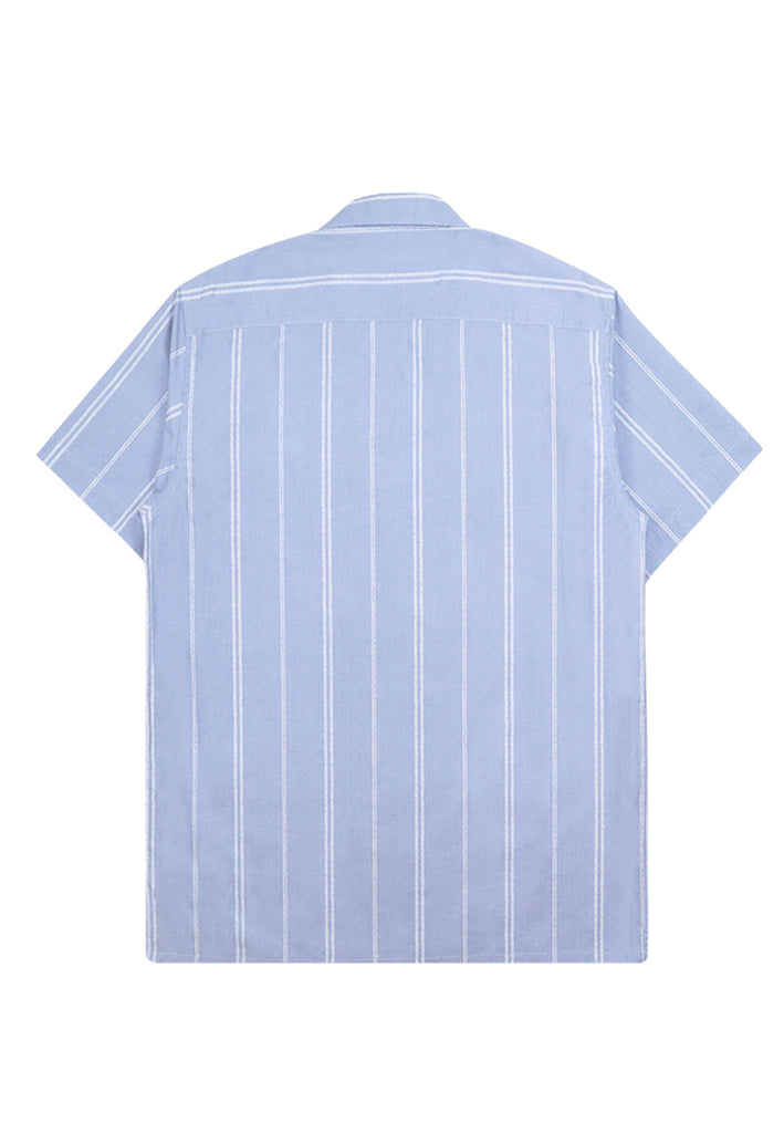 PPRIVATE STITCH Signature Moustache Camp Collar Stripe Shirt