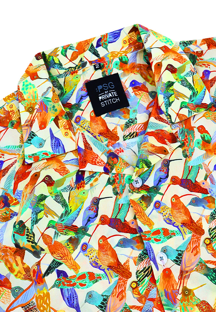 PSG By PRIVATE STITCH Tropical Birdsong Camp Collar Shirt