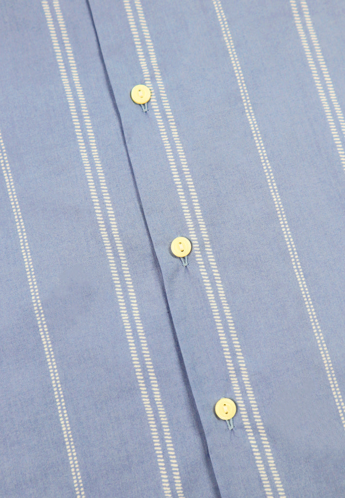 PPRIVATE STITCH Signature Moustache Camp Collar Stripe Shirt