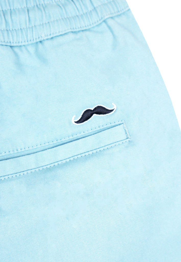 Private Stitch Signature Moustache Drawstring Shorts - Light Blue