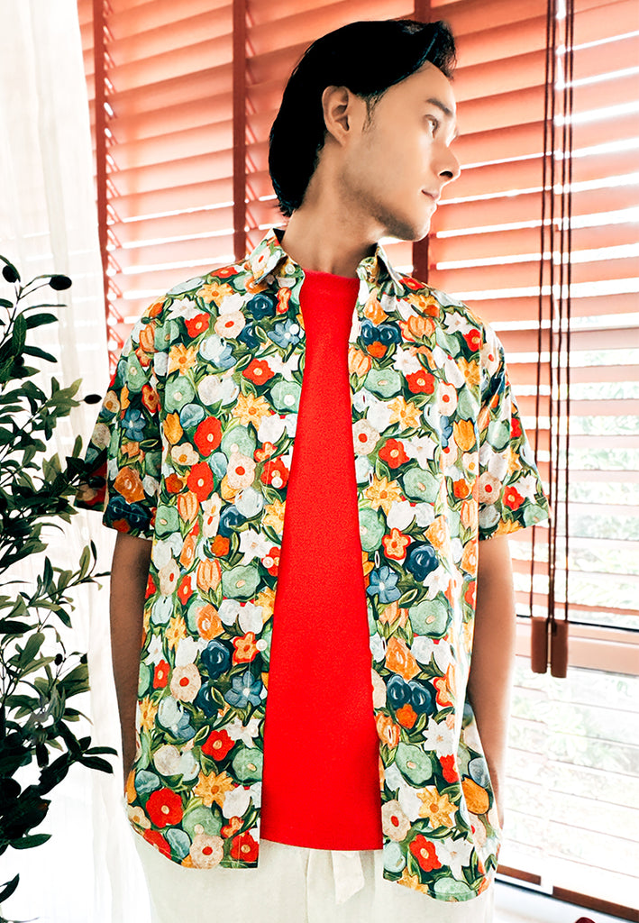 PRIVATE STITCH Tropical Bloom Floral Shirt