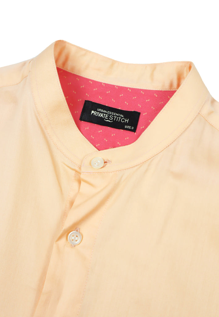 PRIVATE STITCH Signature Moustache Mandarin Collar Shirt