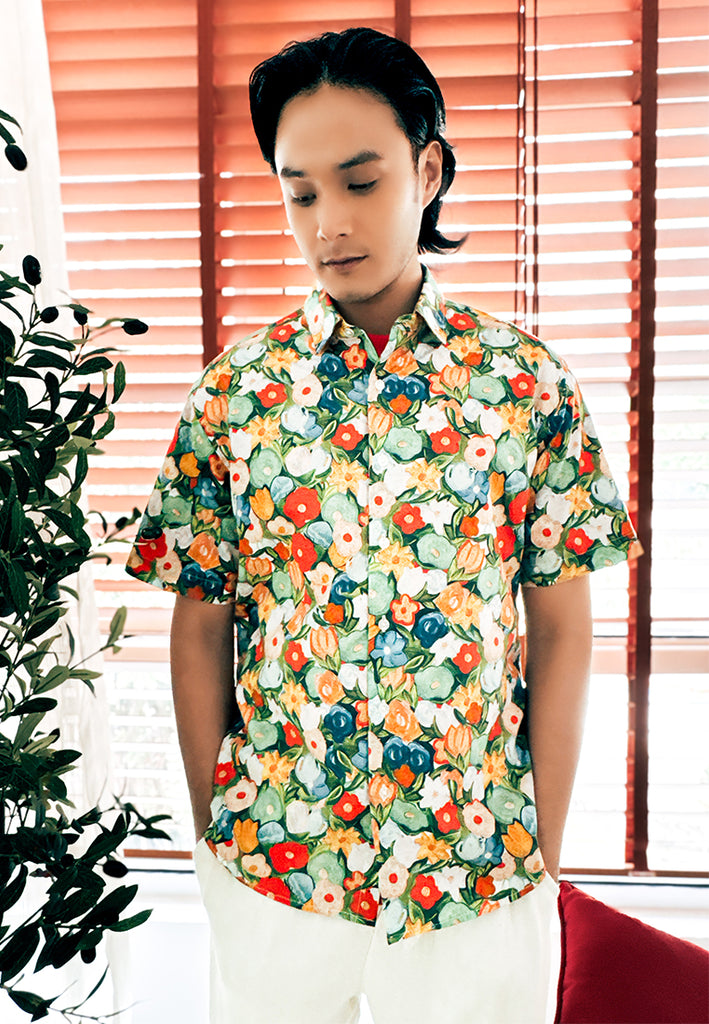 PRIVATE STITCH Tropical Bloom Floral Shirt