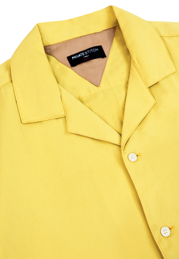 PRIVATE STITCH Camp Collar Short Sleeve Shirt