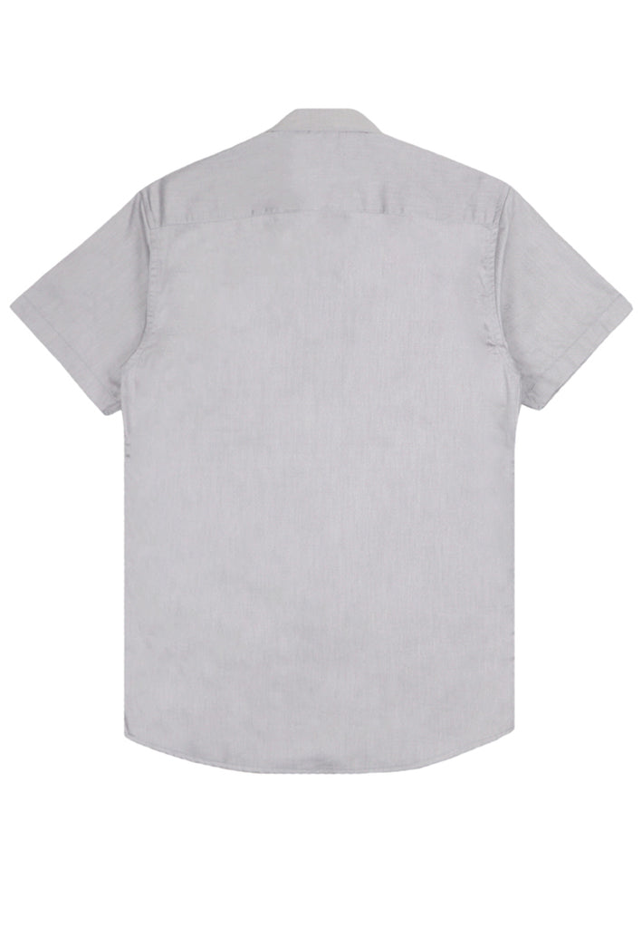 PRIVATE STITCH Signature Moustache Short Sleeve Shirt - Grey