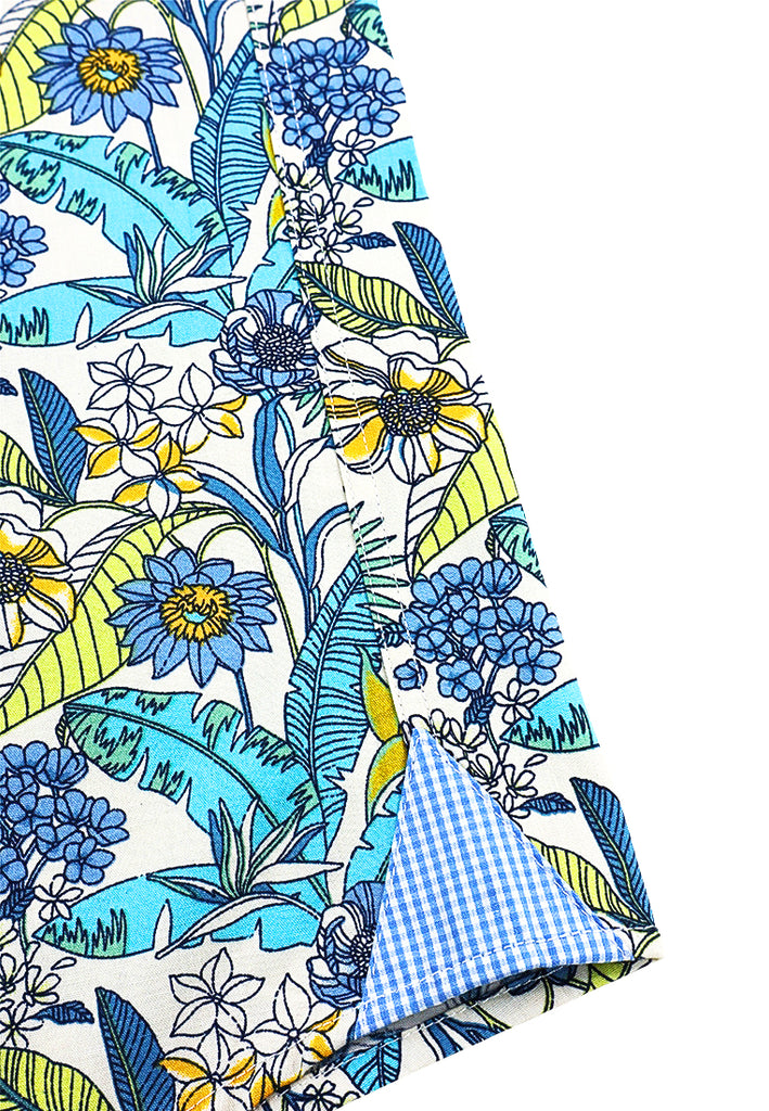 PRIVATE STITCH Signature Moustache Blue Bloom Paradise Shirt