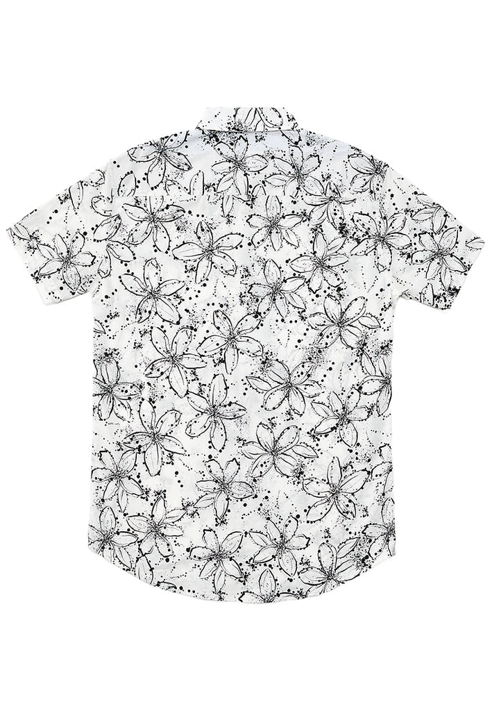PRIVATE STITCH Signature Moustache White Noir Bloom Shirt