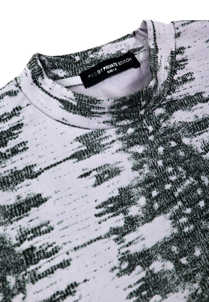 PSG By PRIVATE STITCH PixelStache Dark Grey Wave Tee