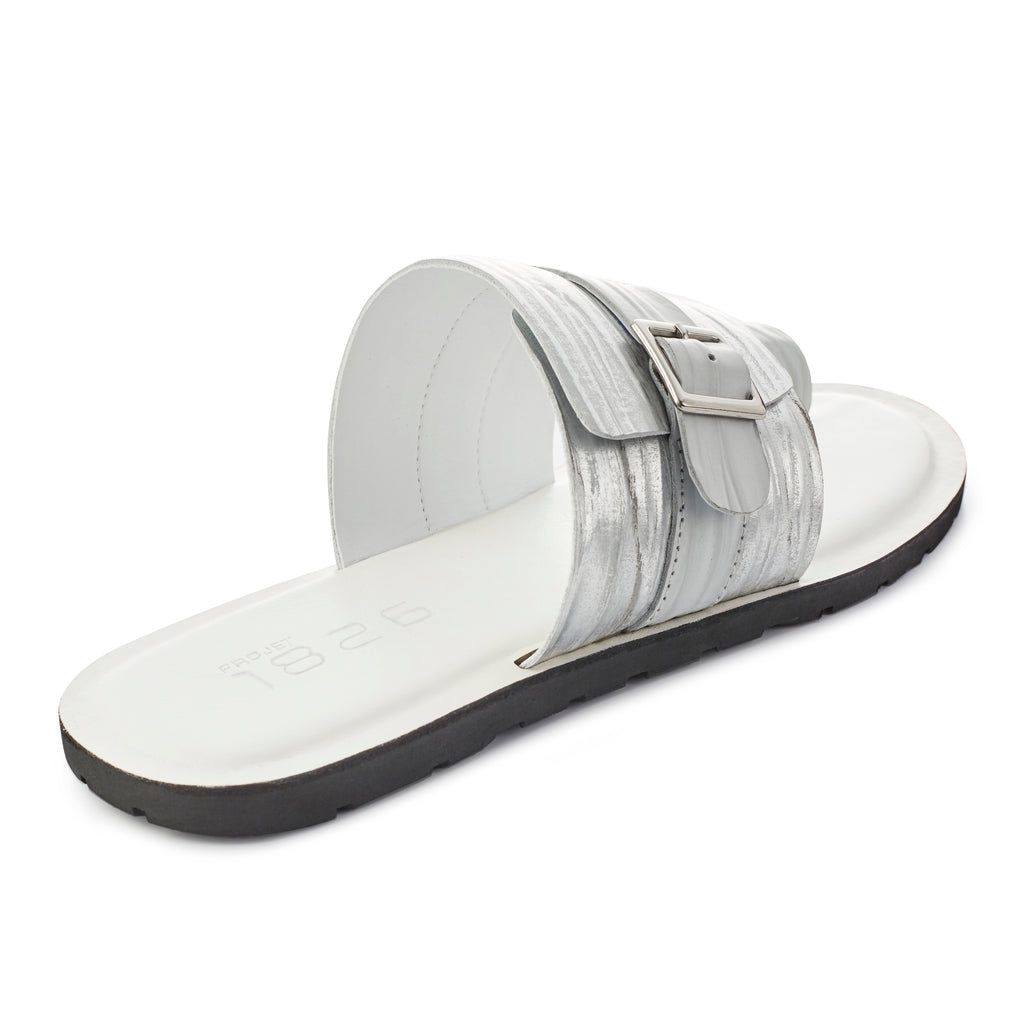 Cortez Slip On Leather Sandal - White
