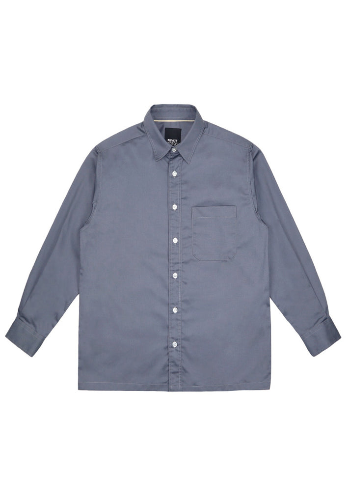 PSG BY PRIVATE STITCH Chest Patch Pocket Button Up Shirt - Dark Grey