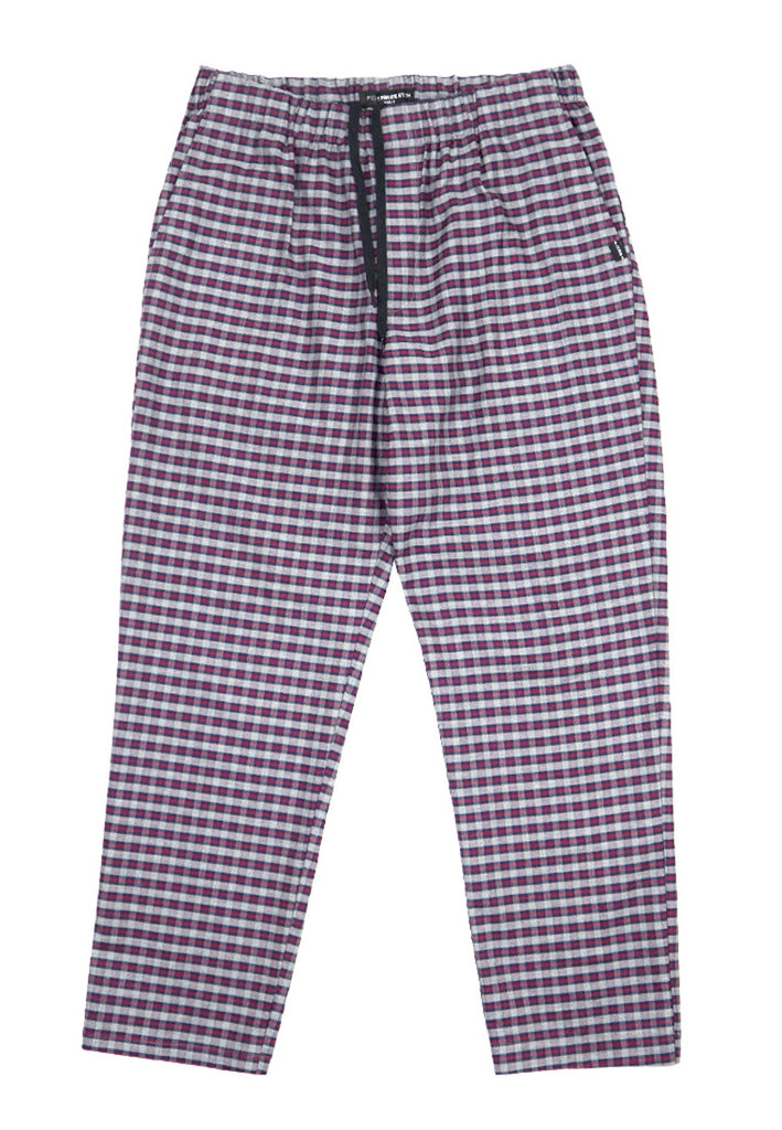 PSG BY PRIVATE STITCH Drawstring Checkered Pants - Maroon