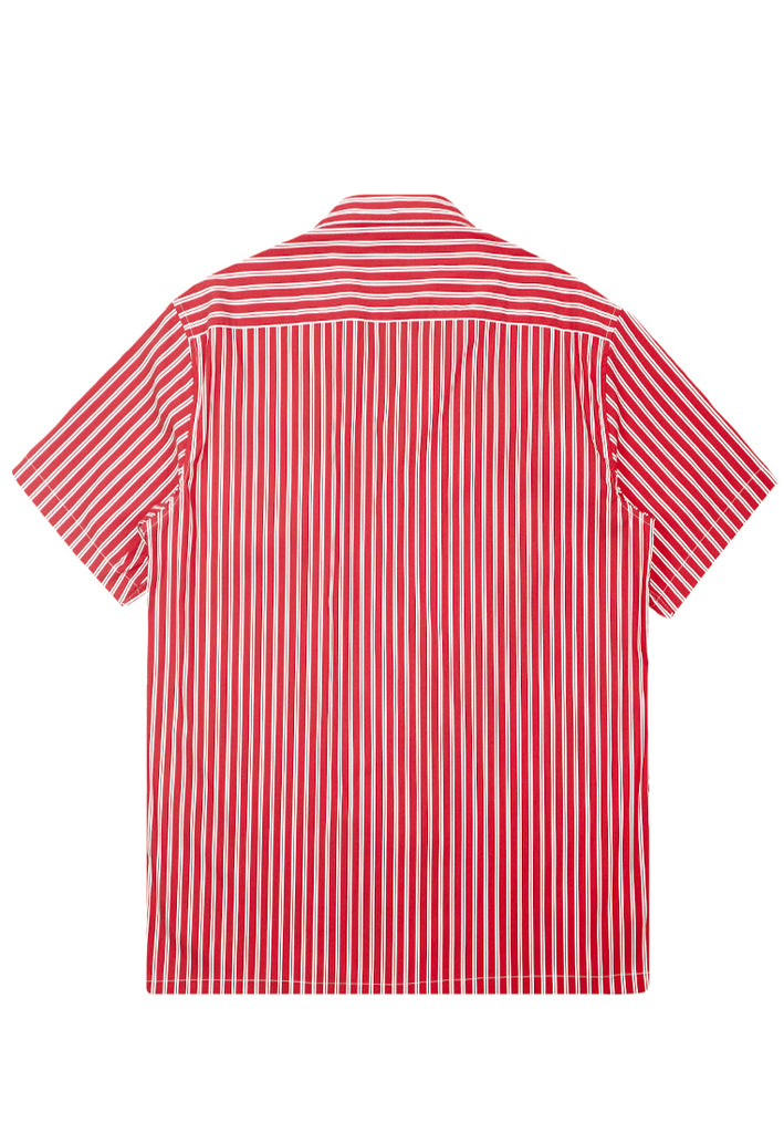 Private Stitch Stripe Camp Shirt - Red