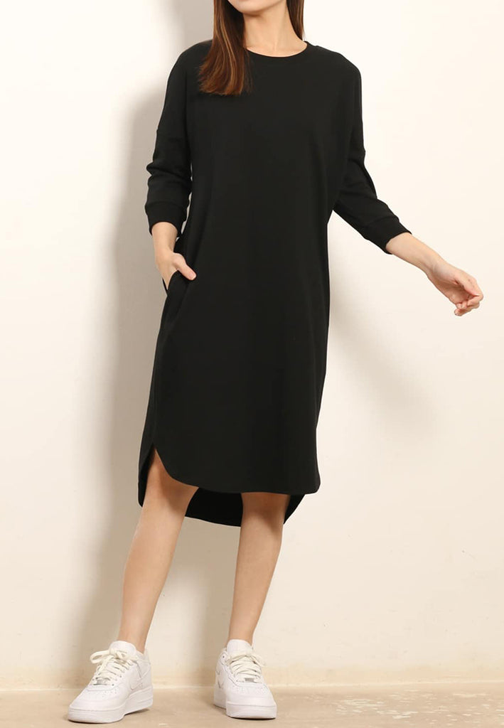 PSG X VIL-LIAMOOI Ladies Curved Hem Midi Dress - Black