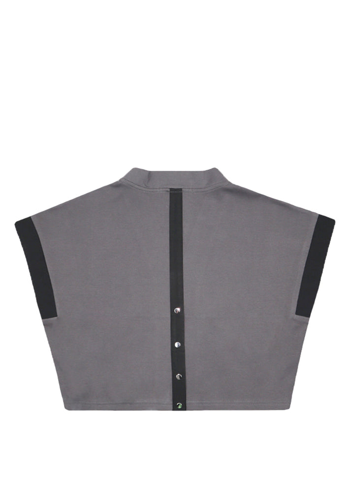 PSG X VIL-LIAMOOI Ladies V-neck Collar Cropped Top - Grey