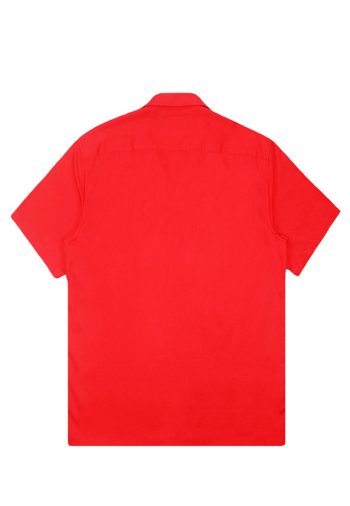 Private Stitch Relaxed Fit Camp Shirt - Red