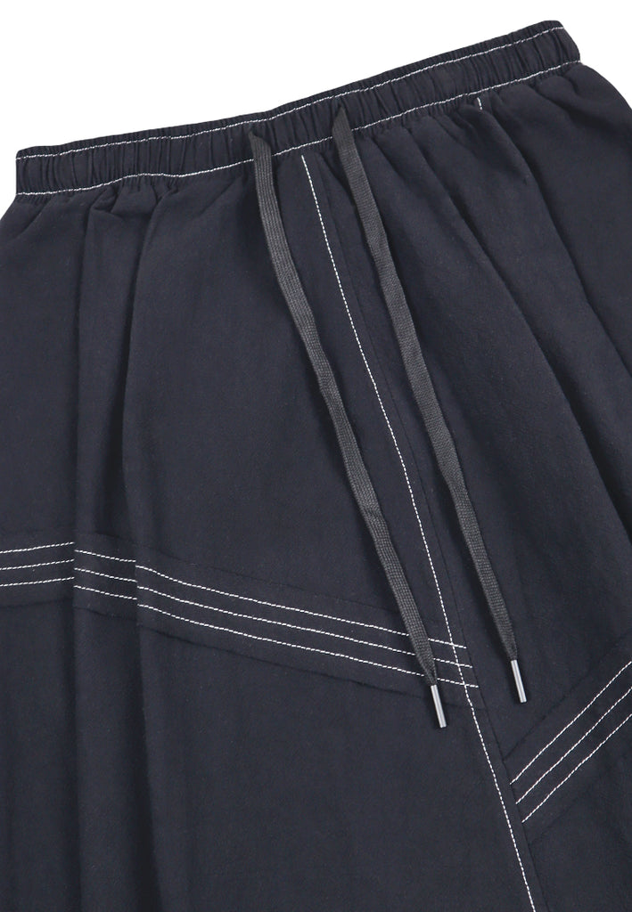 PSG X VIL-LIAMOOI Ladies Stylish Stitching Midi Skirt - Black