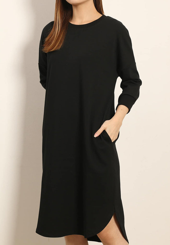 PSG X VIL-LIAMOOI Ladies Curved Hem Midi Dress - Black