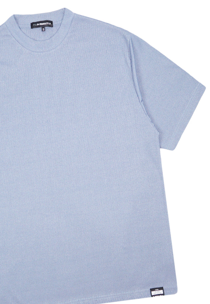 PSG BY PRIVATE STITCH Mock Neck Oversized Tee - Blue