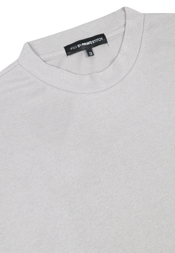 PSG BY PRIVATE STITCH Mock Neck Oversized Tee - Grey