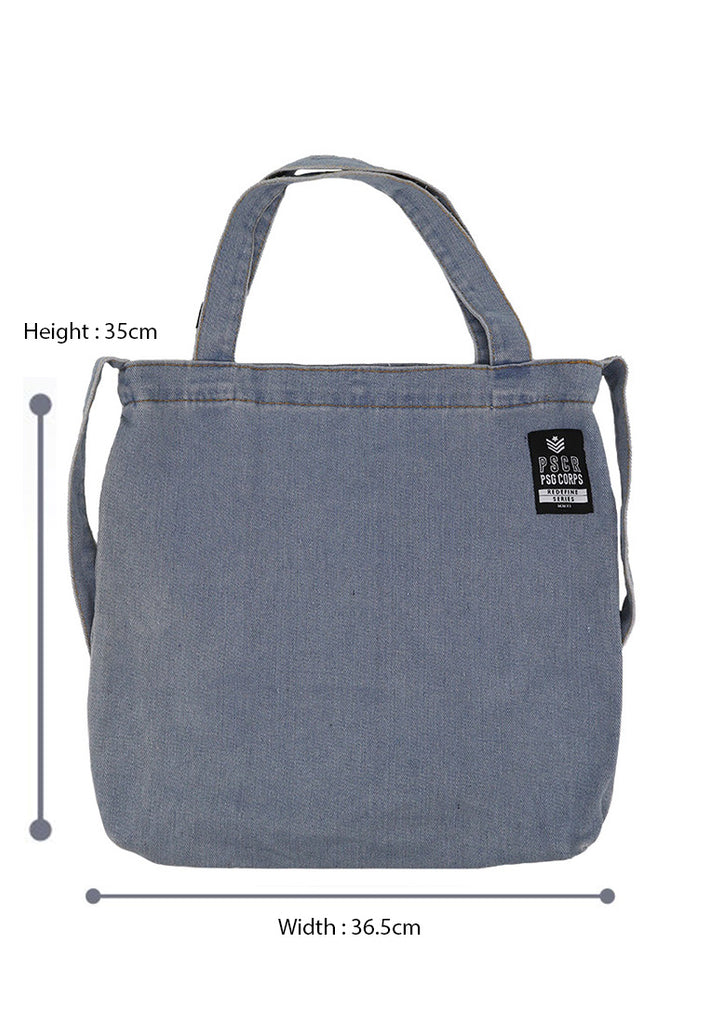 Private Stitch Indigo Denim Tote Bag - Blue