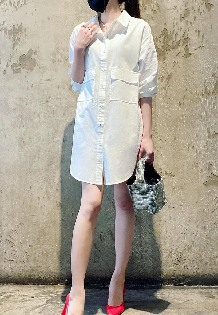 PSG X VIL-LIAMOOI Ladies Midi Shirt Dress - White