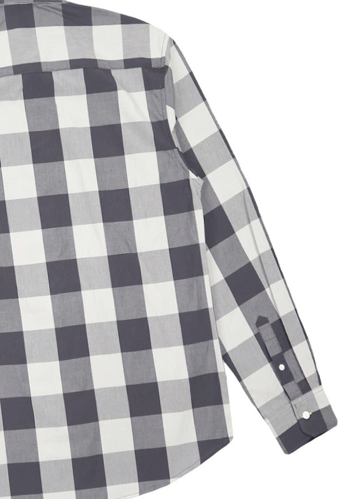 Private Stitch Signature Moustache Checkered Shirt - Grey