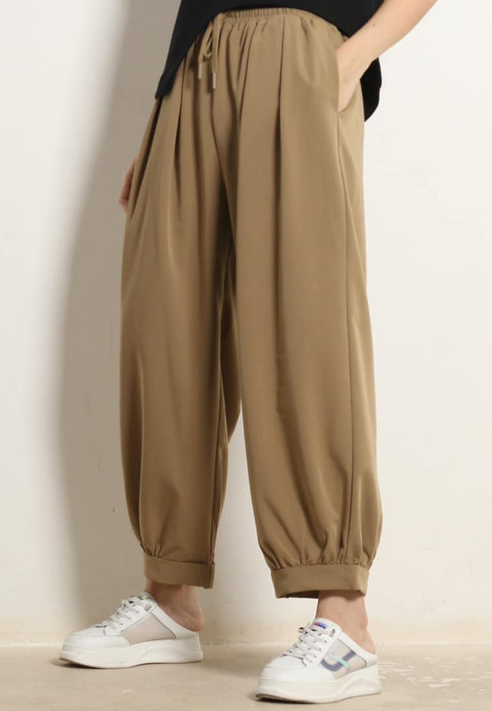 PSG X VIL-LIAMOOI Ladies Elasticated Wide Leg Trousers - Khaki
