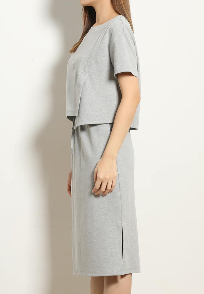 PSG X VIL-LIAMOOI Ladies Straight Fit Midi Skirt - Grey