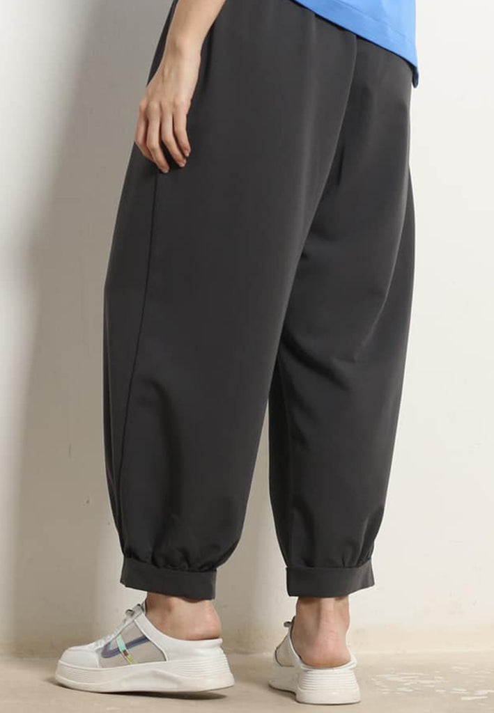 PSG X VIL-LIAMOOI Ladies Elasticated Wide Leg Trousers - Dark Grey