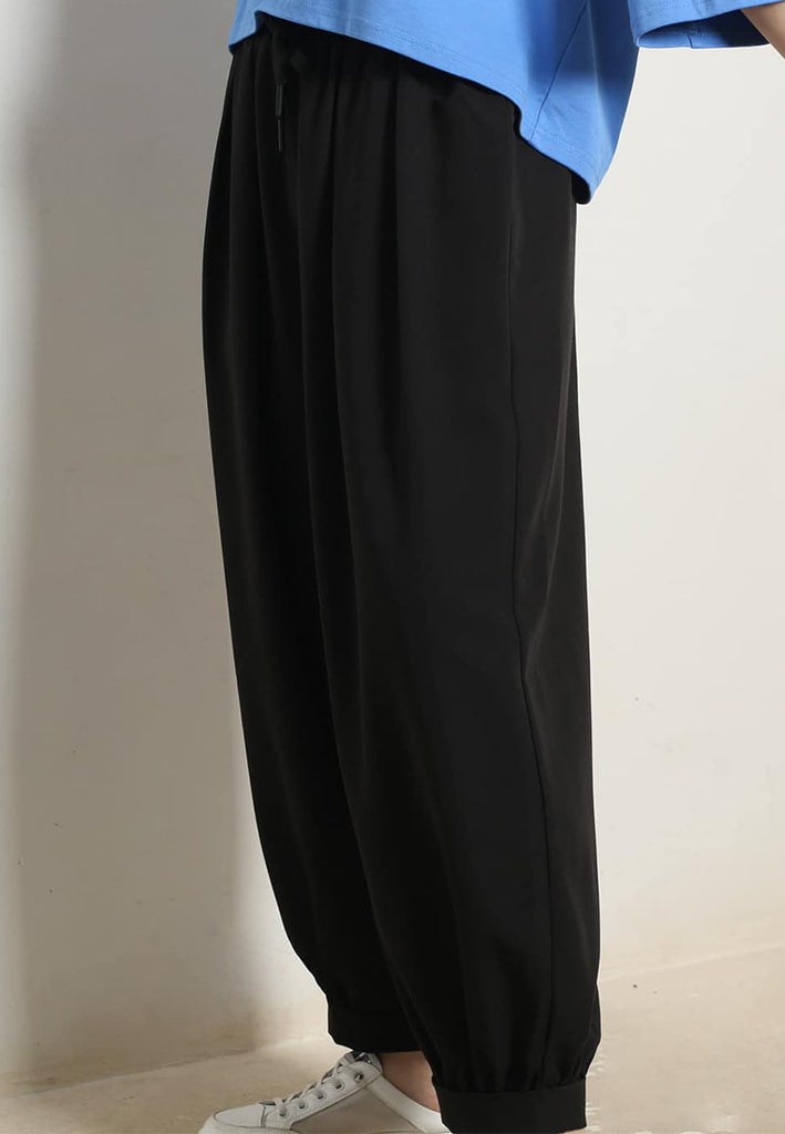 PSG X VIL-LIAMOOI Ladies Elasticated Wide Leg Trousers - Black