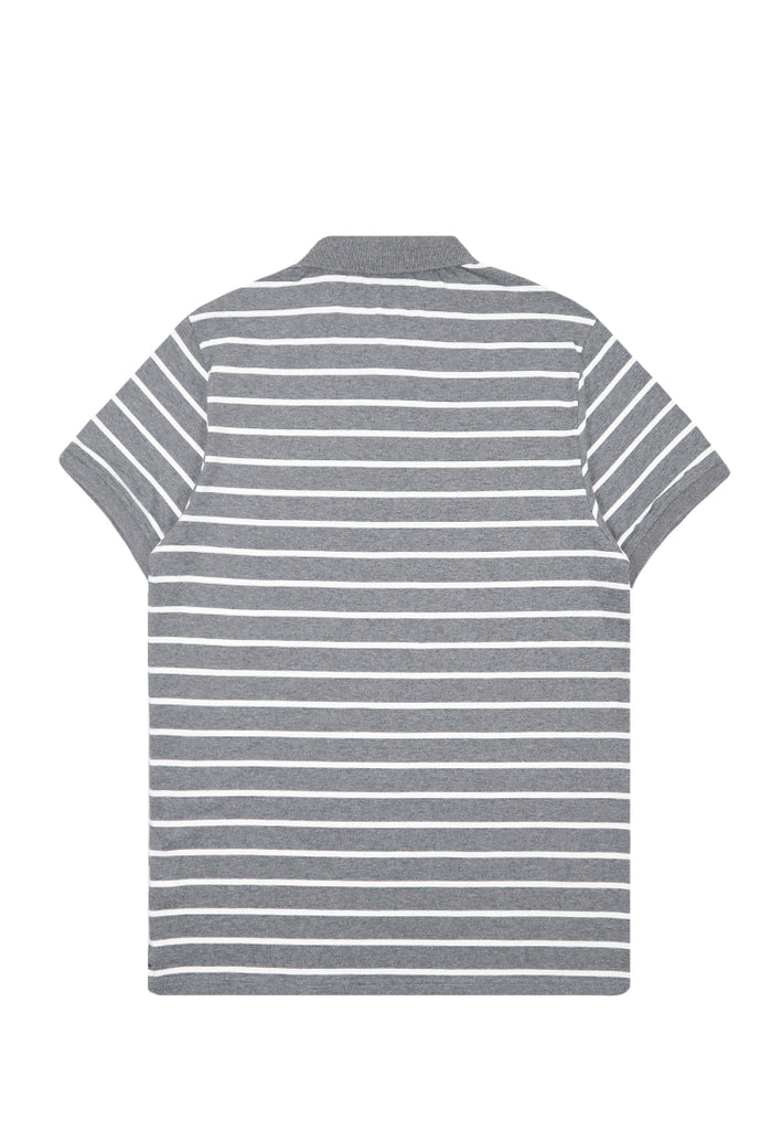 Private Stitch Signature Moustache Striped Polo Tees - Grey